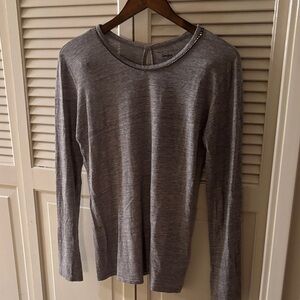 Majestic Paris Neiman Marcus Crystal Neckline Linen Cashmere Holiday NYE